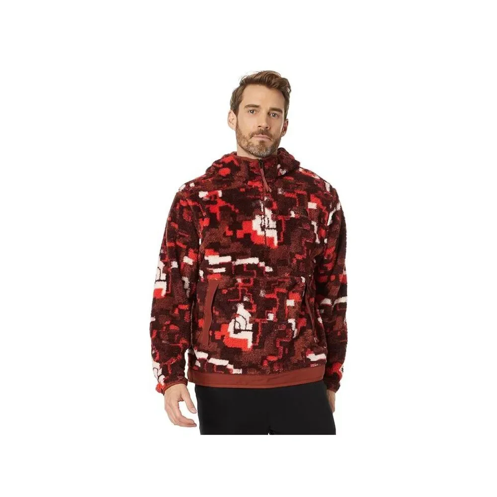 The North Face Campshire NF0A84HX Men's Fiery Red 1/4 Zip Fleece Hoodie SGN046